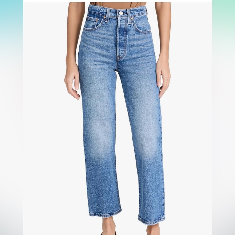 levi's women's ultra high rise ribcage straight jeans center lane